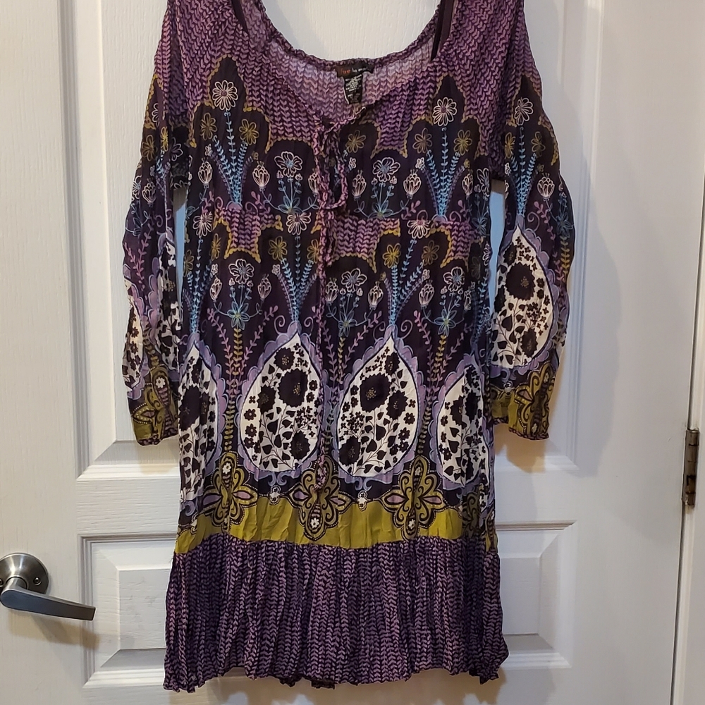Fire Los Angeles Purple Foral Dress Size S